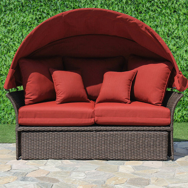 Brayden Studio® Fortenberry 69.69'' Wicker Outdoor Patio Daybed with